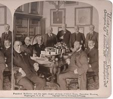 1900 President McKinley w/ Cabinet in Executive Mansion Stereoview Card – PC188 picture