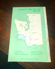 1979-1980 Sportsman’s Map Willapa Hills Washington Logging Hunting WFPA Vintage picture