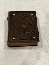 Antique 1850s-1900 Brown Leather Photo Album 23 Photos with Metal Latch Tintype picture