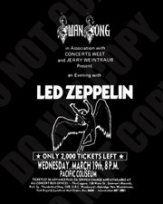 1975 Led Zeppelin Concert Pacific Coliseum Vancouver Promo Ad Repro 8x10 Photo picture