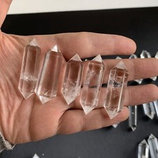 5pcs Natural clear quartz obelisk crystal double wand point healing 40-55mm picture