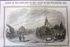 1846 newspaper w very engraving view & description o ZOAR Tuscarawas County OHIO picture