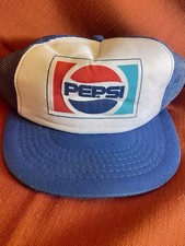 Vintage Pepsi Trucker Snapback Mesh Hat Blue White Red / Advertising picture