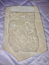 Vintage Artifact Maya stone relief carving Signed  picture