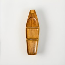 Arthur Umanoff Raymor Taverneau Canoe Tray Divided Wood MCM 1950s Vintage Rattan picture