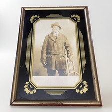 Antique Framed Easel Tabletop Picture Frame Cabinet Card Distinguished Gentleman picture