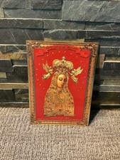 VTG. OUR LADY OF LICHEN ICON PICTURE  ( Polish Language) 12” X 8.5” picture
