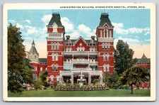 Athens State Hospital Administration Building Ohio Insane Asylum Postcard picture