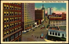 Postcard GA Atlanta Georgia Famous Five Points c1930s F2 picture