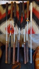 **AWESOME OLD NATIVE AMERICAN DRUM BEATERS 7 BEATERS WITH RAWHIDE CASE HTF ** picture