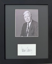 Helmut Schmidt German Chancellor Framed 25cm x 20cm  100% Hand Signed Card & COA picture