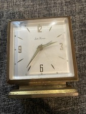 Vintage Seth Thomas Brass Desk Clock Germany Mid-Century Modern Style - Working picture
