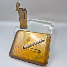 Vintage Dunhill Lighter & Cigarette Case with Rhinestone Cigarette picture