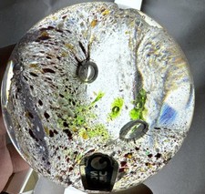 Large Old/Antique Czech/Bohemian Glass Paper Weight Purple Green Yellow Red picture