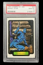 1987 hasbro g.i. joe #20 snake-eyes rc; 1st edition rookie PSA 10  (POP 2, GEM) picture