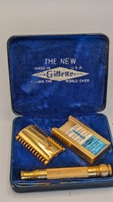 Vintage Gillette Gold Safety Razor 1920-1930s in Case USA-UK picture