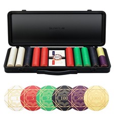 SLOWPLAY Nash Ceramic Poker Set, 10g&39mm Poker Chips for Texas Hold'em picture