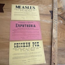 Vintage Quarantine Health Notices Lot - Measles, Diphtheria, Chicken Pox PA picture