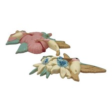Vintage Burwood Hummingbird 2 Pc Wall Hanging Plaque Made In USA picture