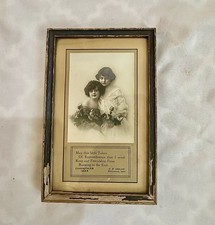 Antique Framed Advertising Gift Christmas 1923 Whittemore, IA H.W. Geelan Rustic picture