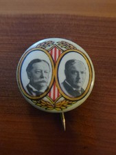 William H. Taft and James T. Sherman Campaign Pinback Button Pin picture