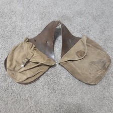 Vintage WW2 WWII U.S. Army Military Field Pouch Leather DIY Saddle Bags Cavalry picture