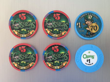 Osheas casino chips 1989-2012 Real Las Vegas Collector's Set of 4x $5, 2x $1 picture