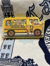 Vintage 1978 Kellogg’s School Bus Plastic Pencil Box with Tape Dispenser picture