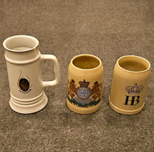 Hofbräuhaus München HB Beer Mug/Stein Lot of 3 w/ Pinguin Mug Germany picture