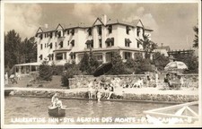 Ste Agathe Des Monts Quebec Hotel Boat Archery Bathing RPPC Real Photo Postcard picture