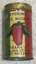 Vintage FRANK’S ITALIAN STYLE RED PEPPERS  Round Full Spice Tin, Cincinnati Ohio picture