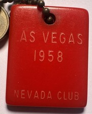 1958 Nevada Club Las Vegas Casino Las Vegas, Nevada Red Hotel Room Key #914 picture