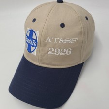 Santa Fe 2926 Hat Adjustable Beige Blue AT&SF Railroad Train Steam Locomotive picture