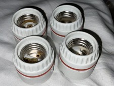LOT 4 ADR MEDIUM BASE SOCKET SIGN RECEPTACLE UNGLAZED PORCELAIN 2 PC 1-7/16” picture