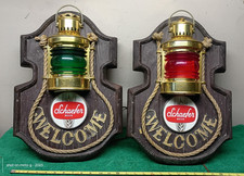 Vintage 1070's Schaefer Beer Nautical Electric Lights Port & Starboard red-green picture