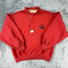 Vintage 1985 Coca-Cola Clothes Wild West Polo Sweatshirt Red L XL picture