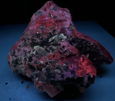 Fluorescent Cerussite Crystals with Barite and Galena from Morocco  266 g. picture