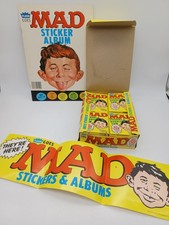 1983 Fleer Mad Magazine Stickers Wax Box 36 Packs, Sticker Album & RARE Poster picture