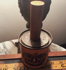 Vintage Halloween Tin Noisemaker Wooden Handle Plunger Pumpkin Black Cat Bat picture