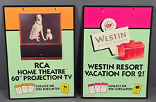 Vintage 1997 McDonald's Monopoly Store Signs Double-Sided Set of 2 Retro 11x16 picture