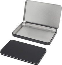 2 PCS Rectangular Metal Tin Box with Lid, 4.3