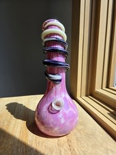 Special K 10 Inch Pink Wrapped Bubble Bong With Kickback picture