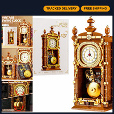 Vintage Mechanical Retro Pendulum Clock Building Block Set - DIY Model Kit picture