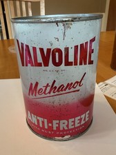Vintage Rare 1940s 50s Valvoline Methanol Anti Freeze 1 Quart Oil Can Tin picture