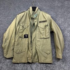 VTG US Army M-65 Field Jacket Mens Small Olive Green Good Military Patch picture