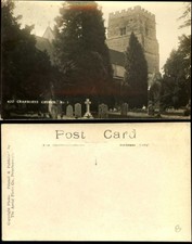 Cranborne Church No 1 and cemetery East Dorset England UK RPPC picture