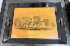Vintage Columbia College New York Engraving Print Metal Serving Tray 20