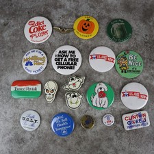 VTG 80s Pin Back Button Lot Diet Coke McMillions Halloween Political Pins picture