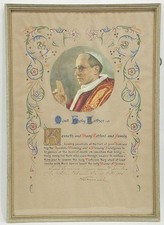 POPE PIUS XII(1876-1958) HAND SIGNED ILLUMINATED BLESSING PARCHMENT 1955 18