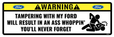 WARNING, Tampering with My Ford - UV Vinyl Bumper Sticker, M098 Mustang, Shelby picture